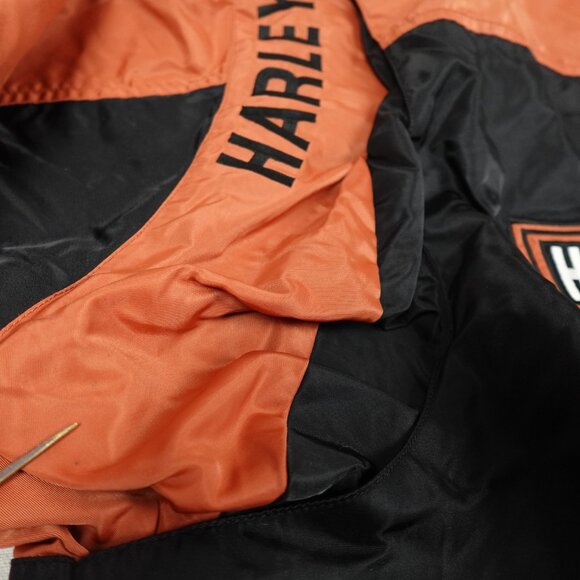 Harley Davidson Motorcycle Bomber Jacket Men's XXL Embroidered Spellout Logo - Picture 12 of 12